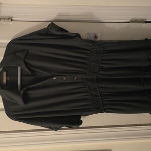 MELONIE BRAND WOMEN'S PLUS SIZE OLIVE GREEN SHORT SLEEVES LONG DRESS SIZE 16W